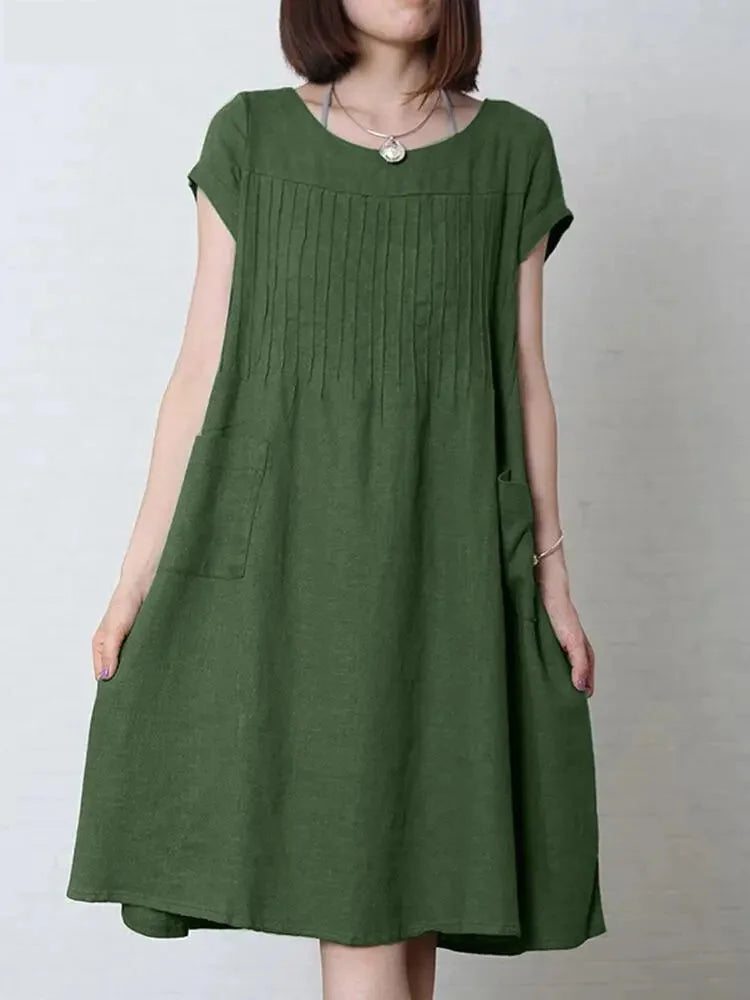 Casual Dresses- Women's A-Line Knee-Length Dress for Casual Outings- - IndioGear.com