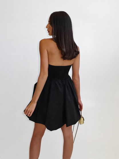 Casual Dresses- Women's Strapless Fit & Flare Mini Dress- - IndioGear.com