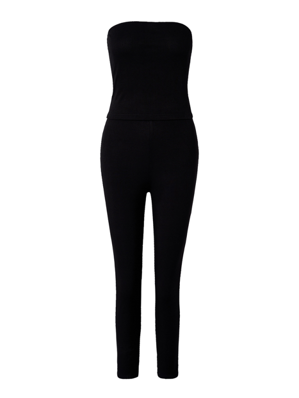 Casual Outfits- Women’s Tube Top & Slim Fit Pencil Leggings Casual Outfit- - IndioGear.com