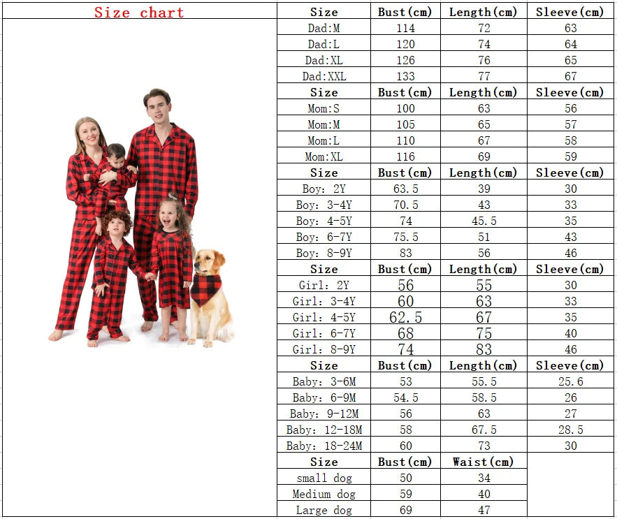 Classic Christmas Plaid Pajama Sets for the Whole Family