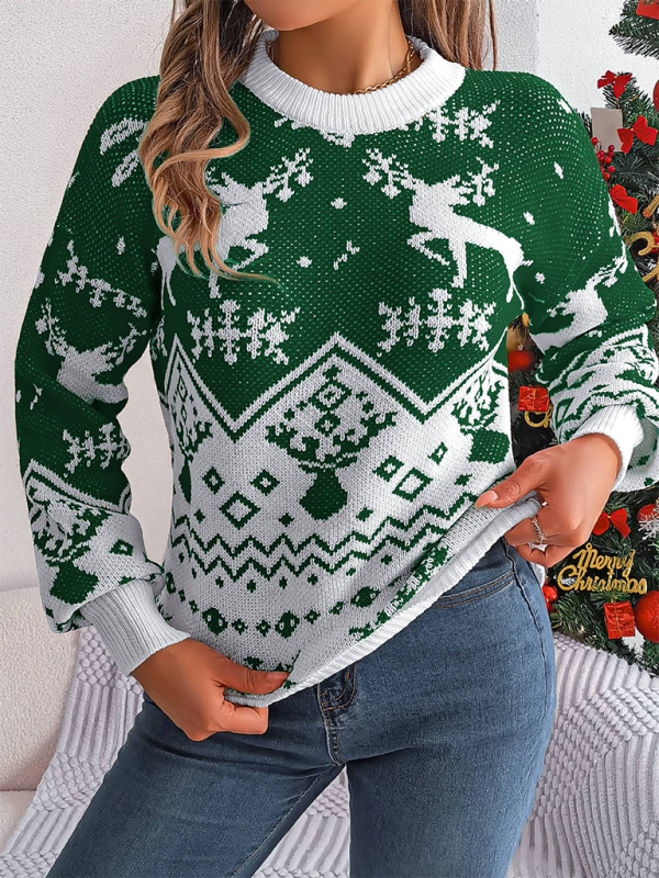 Christmas Sweaters- Christmas Theme Reindeers Knit Sweater- - IndioGear.com