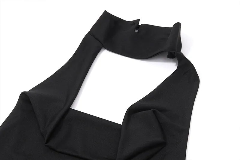 Clubbing Dresses- Backless Layered Drop-Waist Choker Dress- - IndioGear.com