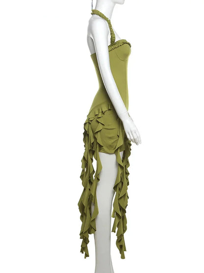 Clubbing Dresses- Summer Festival Dress with Cascading Ruffles- - IndioGear.com