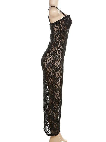 Clubbing Dresses- Midnight Lace Elegance Mermaid Dress - Sweetheart Perfect for Clubbing- - IndioGear.com