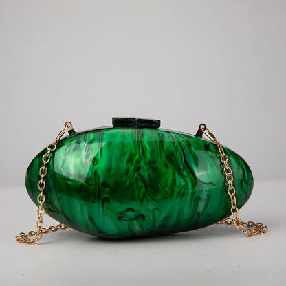 Clutches- Pearl Clutch for Weddings - Shell-Shaped Purse for Party & Cocktail Events- Green- IndioGear Fashion and Gear