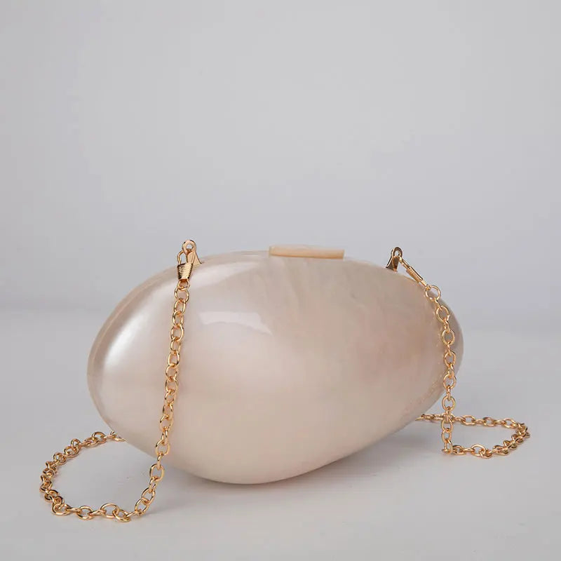 Clutches- Pearl Clutch for Weddings - Shell-Shaped Purse for Party & Cocktail Events- - IndioGear Fashion and Gear