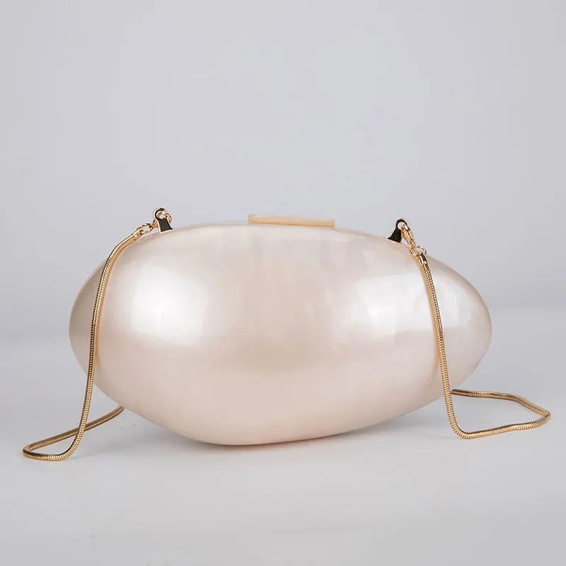 Clutches- Pearl Clutch for Weddings - Shell-Shaped Purse for Party & Cocktail Events- - IndioGear Fashion and Gear