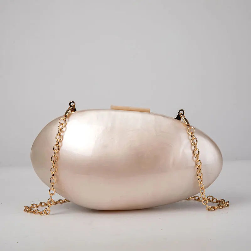 Clutches- Pearl Clutch for Weddings - Shell-Shaped Purse for Party & Cocktail Events- - IndioGear Fashion and Gear