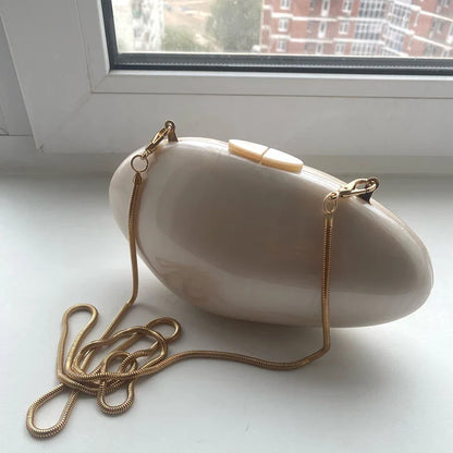 Clutches- Pearl Clutch for Weddings - Shell-Shaped Purse for Party & Cocktail Events- - IndioGear Fashion and Gear