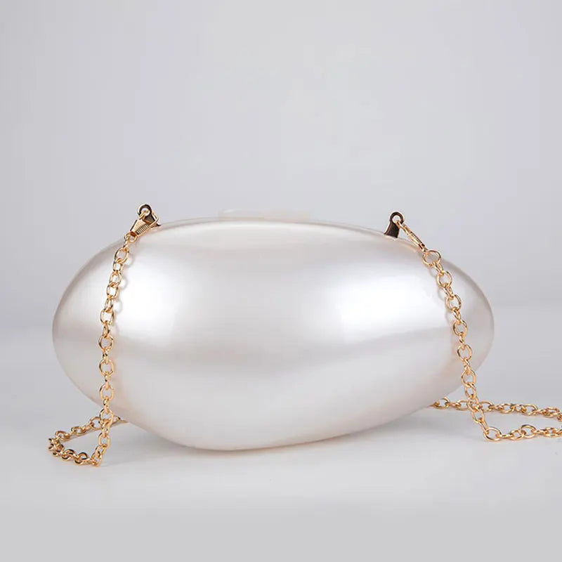 Clutches- Pearl Clutch for Weddings - Shell-Shaped Purse for Party & Cocktail Events- - IndioGear Fashion and Gear