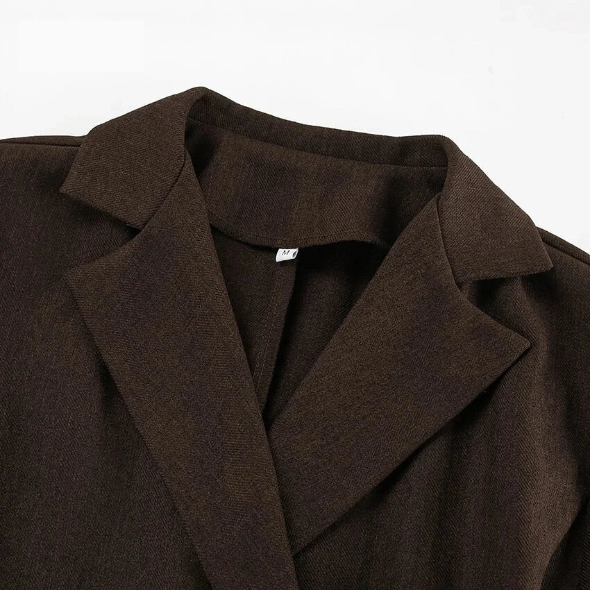 Coat Dresses- Business Double-Breasted Blazer Dress- - IndioGear.com