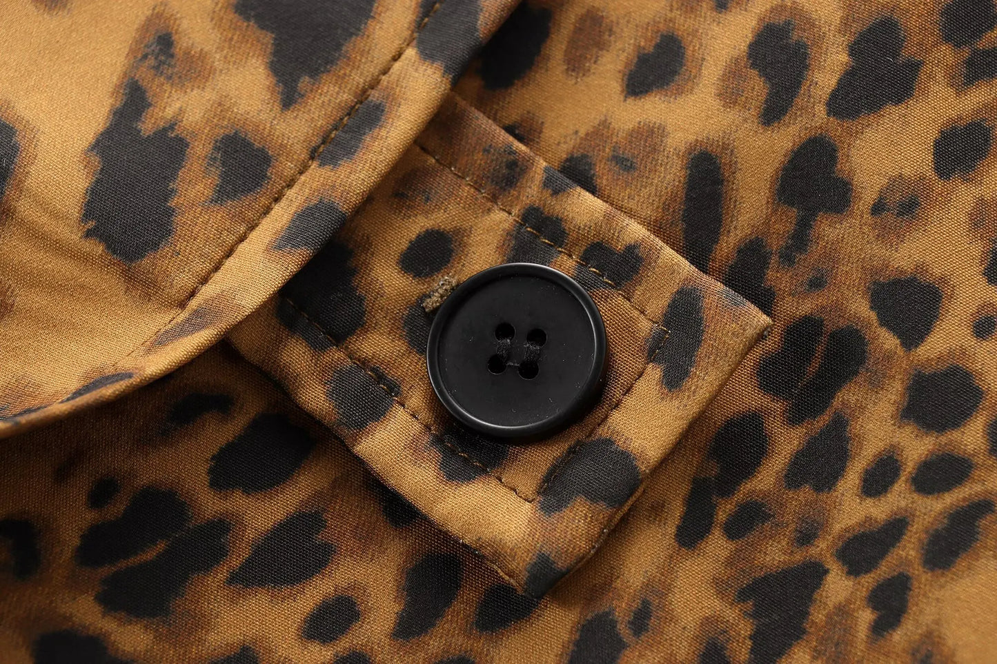 Coats- Leopard Print Long Coat Animal Pattern Winter Outwear- - IndioGear.com