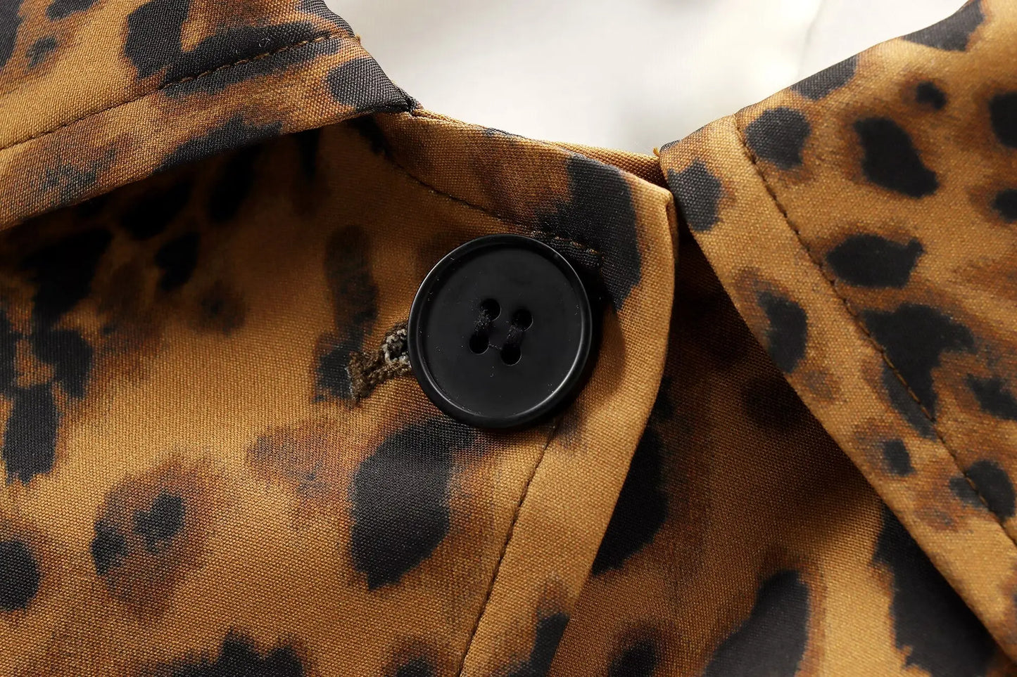 Coats- Leopard Print Long Coat Animal Pattern Winter Outwear- - IndioGear.com