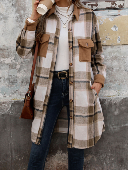 Coats- Plaid Longline Shacket – Ideal for Layering- - IndioGear.com