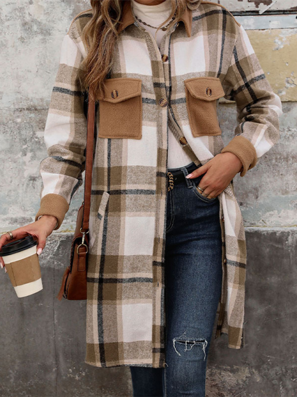 Coats- Plaid Longline Shacket – Ideal for Layering- - IndioGear.com