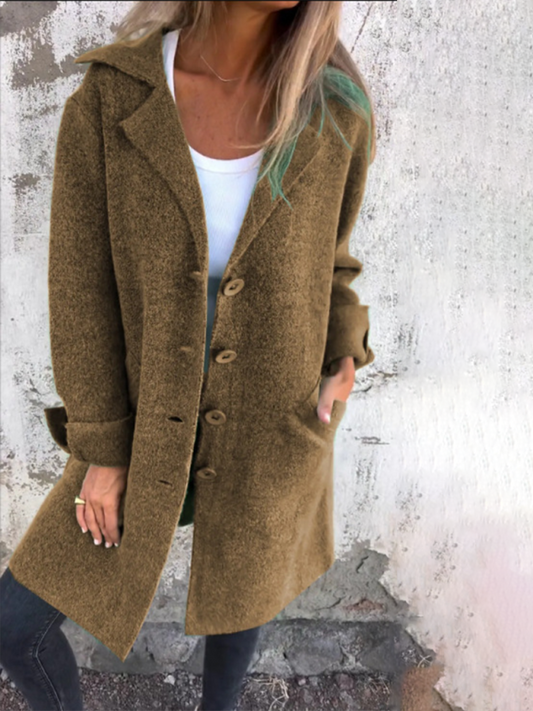 Coats- Single Breasted Light Baggy Coat - Winter Layering- Olive yellow- IndioGear.com