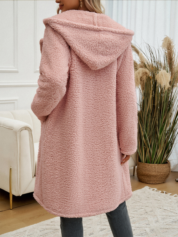 Coats- Winter Plush Teddy Longline Coat- - IndioGear.com