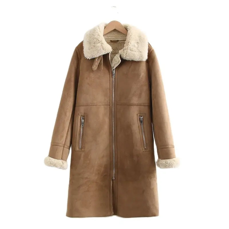 Coats- Women Cashmere Long Coat with Bamboo Fiber & Camel Filling- - IndioGear.com