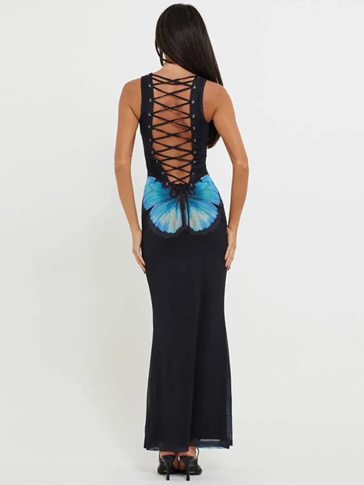 Cocktail Dresses- Butterfly Mermaid Evening Dress for Garden Weddings- - Chuzko Women Clothing