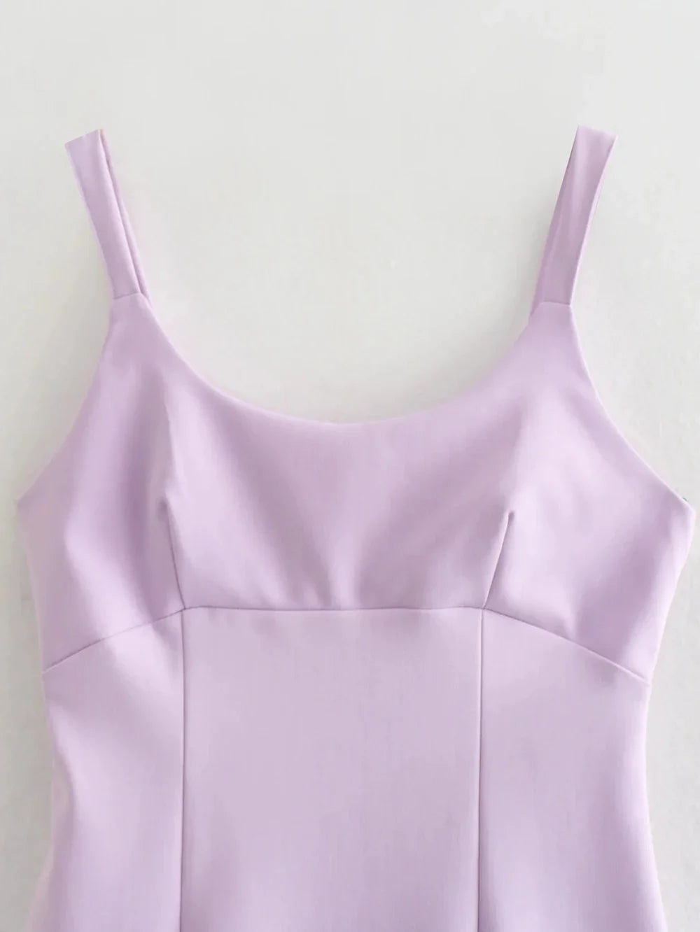 Cocktail Dresses- Elegance Lilac Square Neck Mini Dress- - IndioGear.com