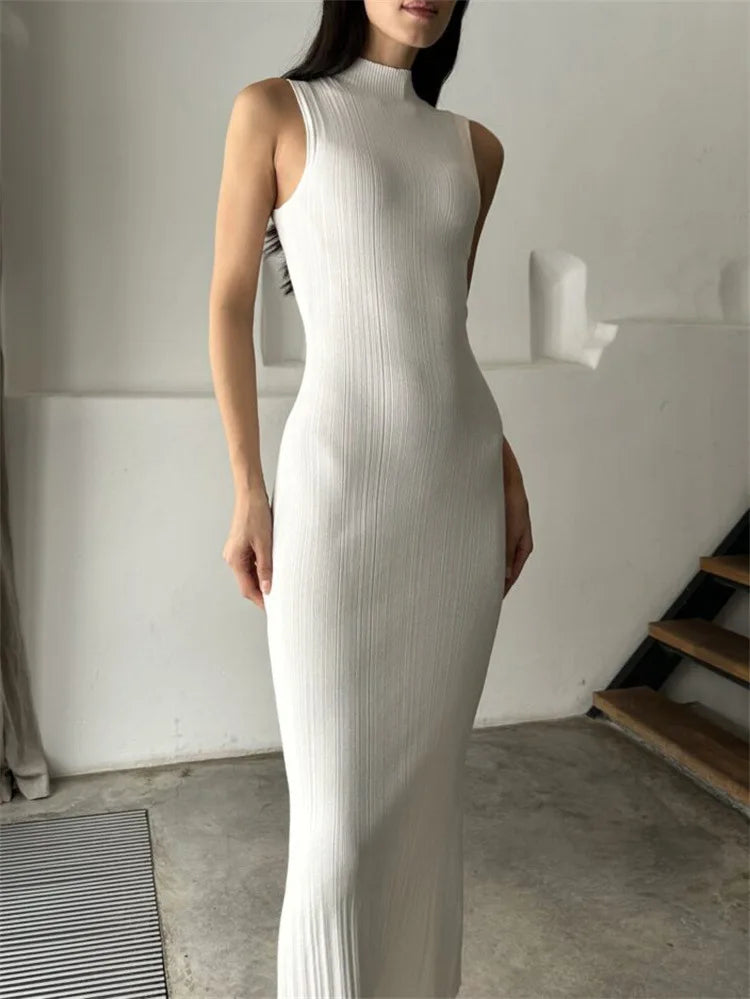 Cocktail Dresses- Elegant Form-Fitting Dress for Versatile Occasions- White- IndioGear.com