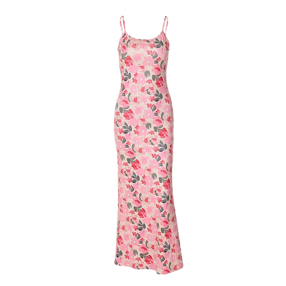 Cocktail Dresses- Floral Cami Slip Maxi Dress for Summer Parties- - IndioGear.com