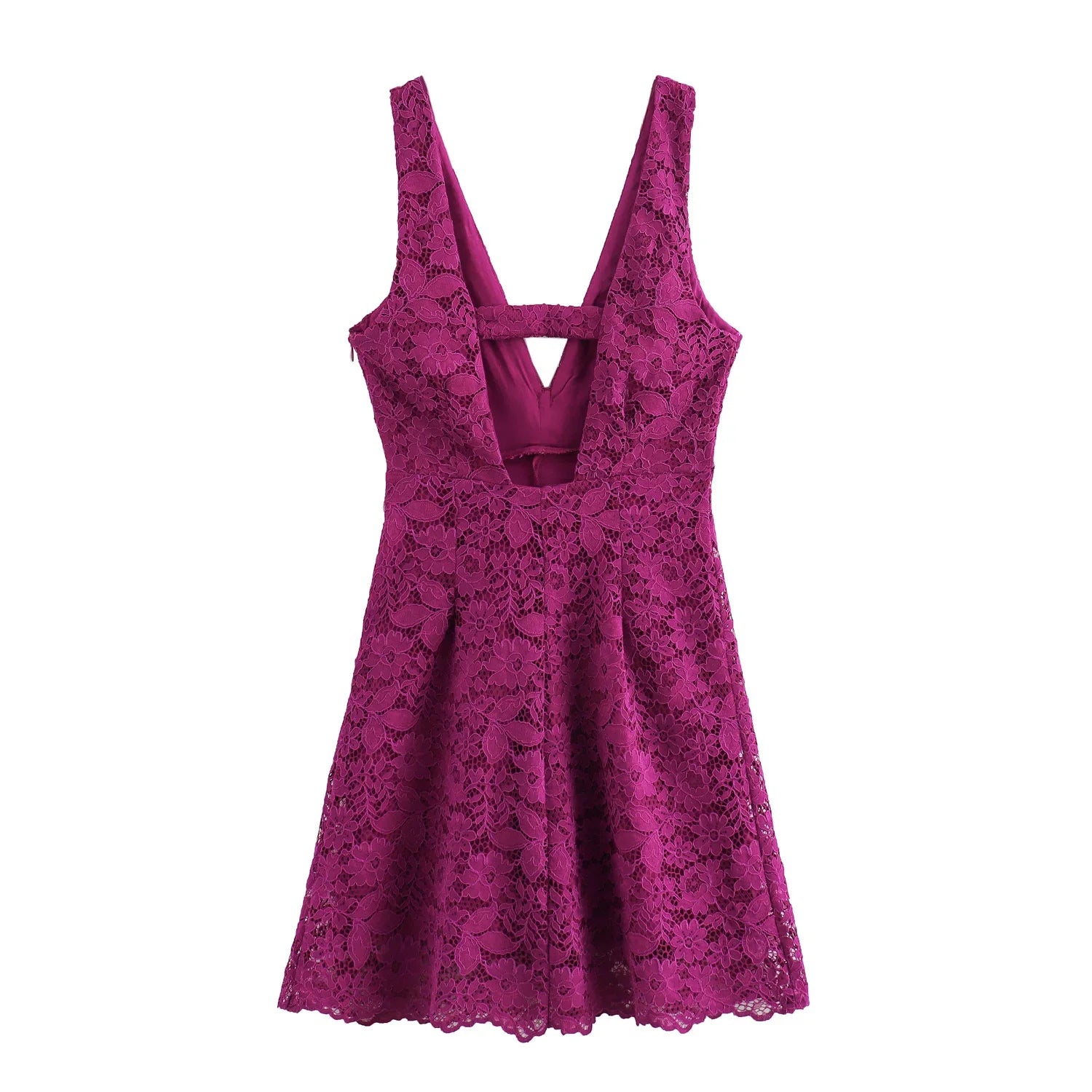 Cocktail Dresses- Romance V-neck Lace Mini Dress for Cocktails- - IndioGear.com