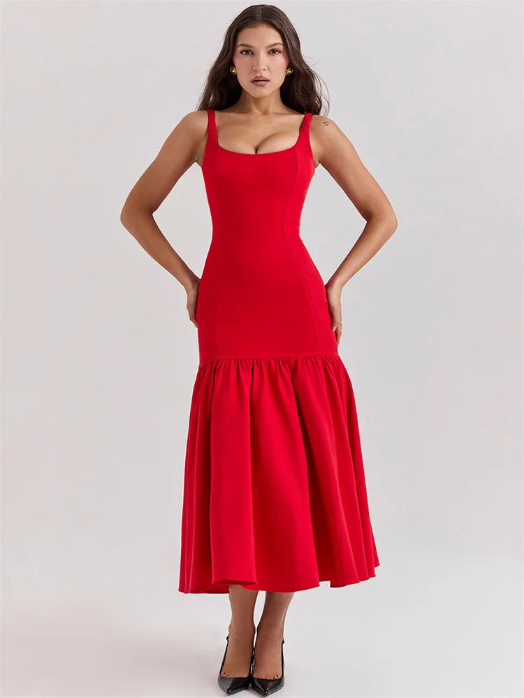 Cocktail Dresses- Women Drop-Waist Cocktail Dress From Weddings to Graduations- Red- IndioGear.com