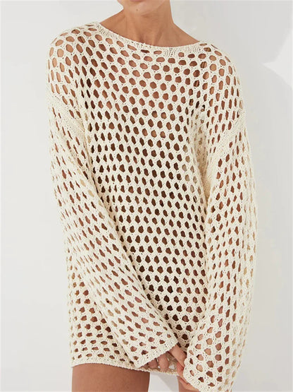 Cover Ups- Women's Open Knitting Cover-Up Top- - IndioGear.com