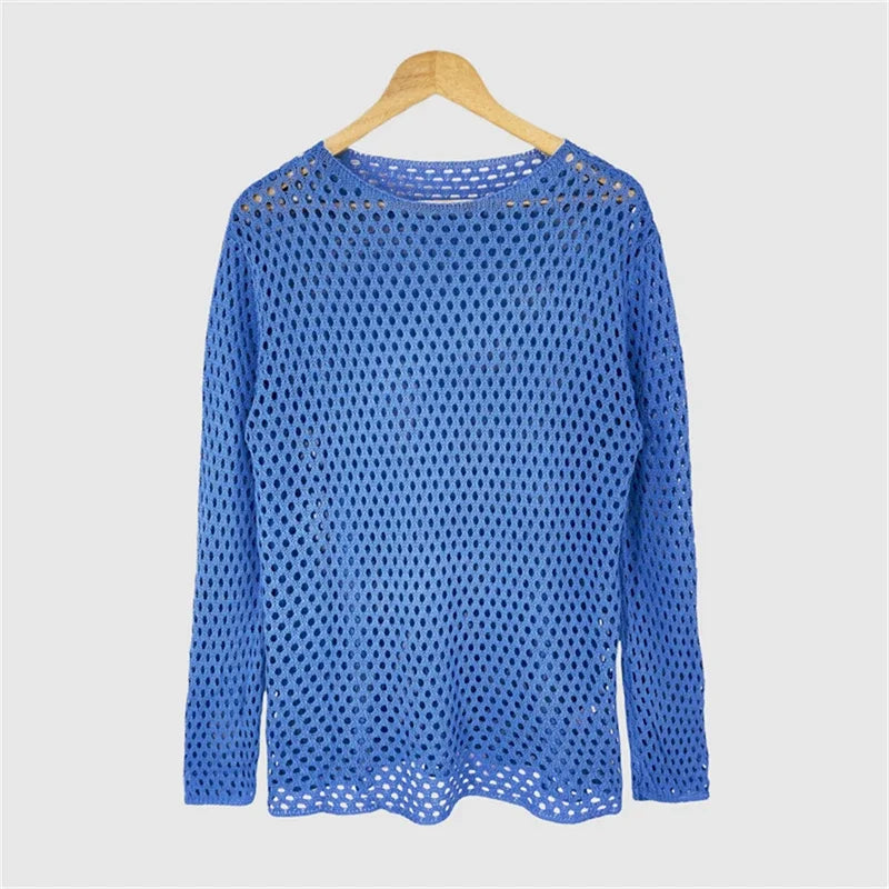 Cover Ups- Women's Open Knitting Cover-Up Top- - IndioGear.com