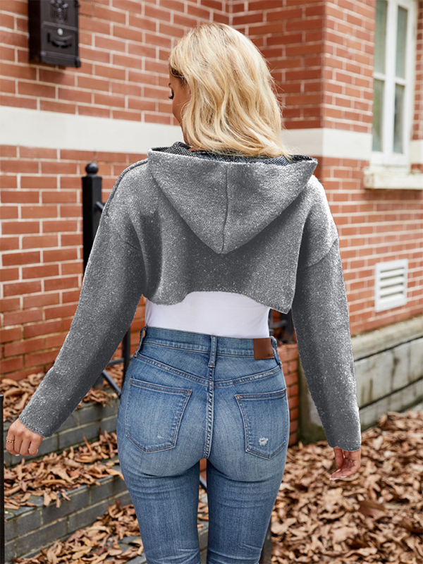 Crop Sweaters- Cropped BOO Sweater Halloween Hoodie- - IndioGear.com