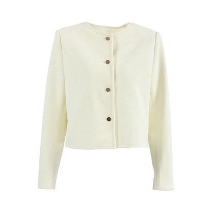 Cropped Jackets- Elegant Structured Cropped Jacket- - IndioGear.com