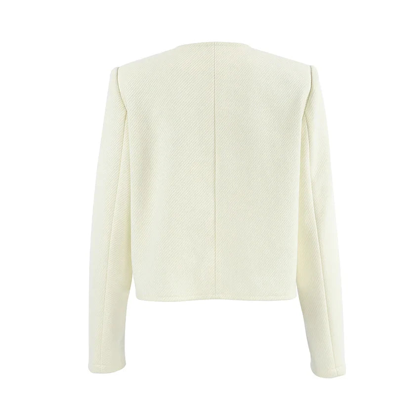 Cropped Jackets- Elegant Structured Cropped Jacket- - IndioGear.com