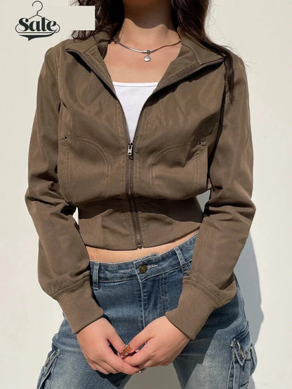 Cropped Bomber Jacket Snug Fit