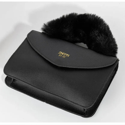 Crossbody Handbags- Soft Furry Plush Top-handle Crossbody Designer Handbags- - IndioGear.com