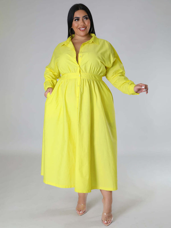 Curvy Dresses- Curvy Cocktail Elegant Long Sleeve Olive Dress- - IndioGear Women Clothing