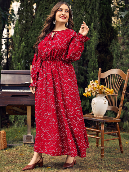 Curvy Dresses- Elegant Plus Size Midi Dress for Day to Night Glamour- - IndioGear.com