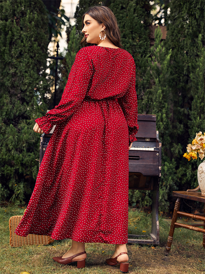 Curvy Dresses- Elegant Plus Size Midi Dress for Day to Night Glamour- - IndioGear.com