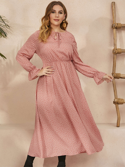 Curvy Dresses- Elegant Plus Size Midi Dress for Day to Night Glamour- - IndioGear.com