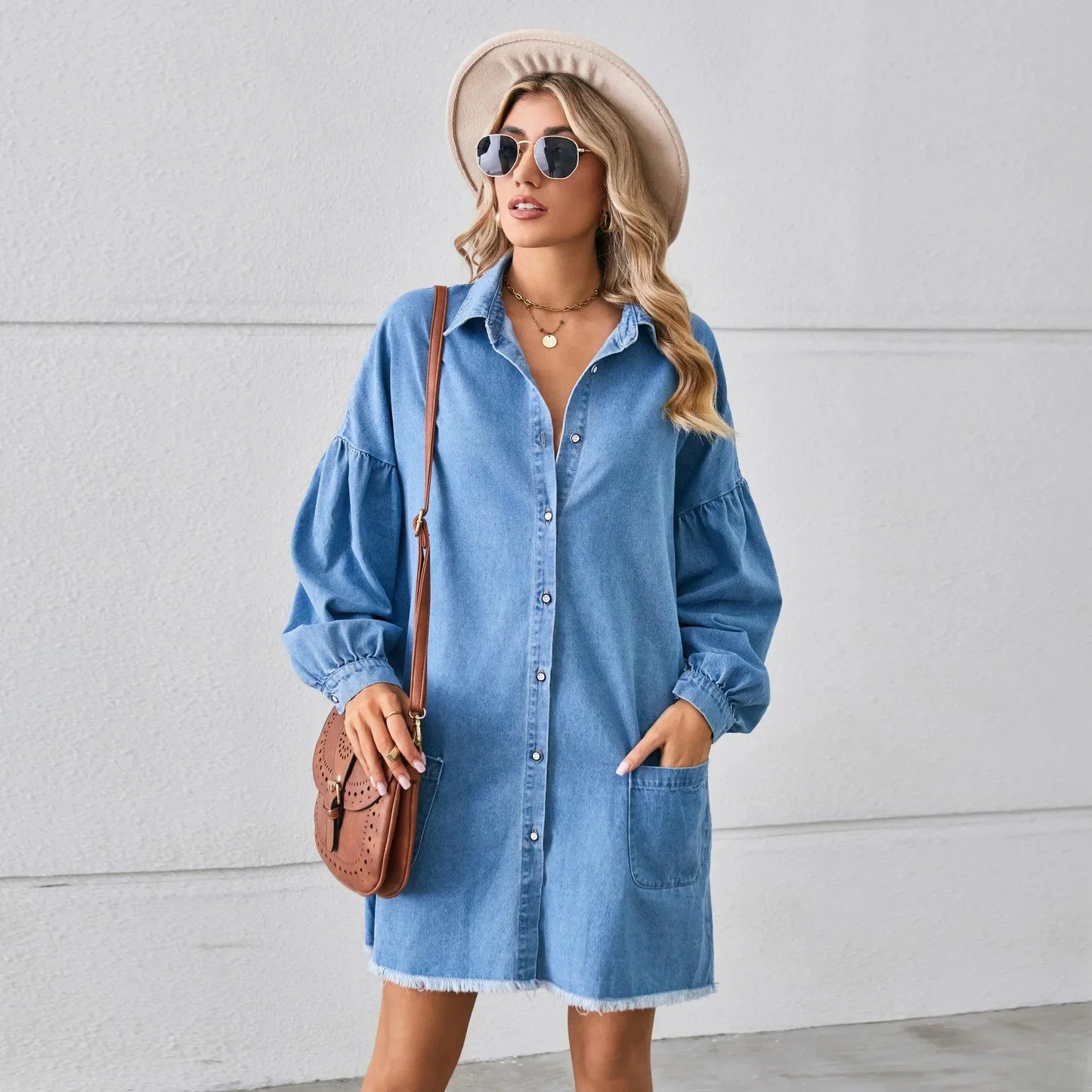 Denim Dresses- Easygoing Denim Tunic- - IndioGear.com