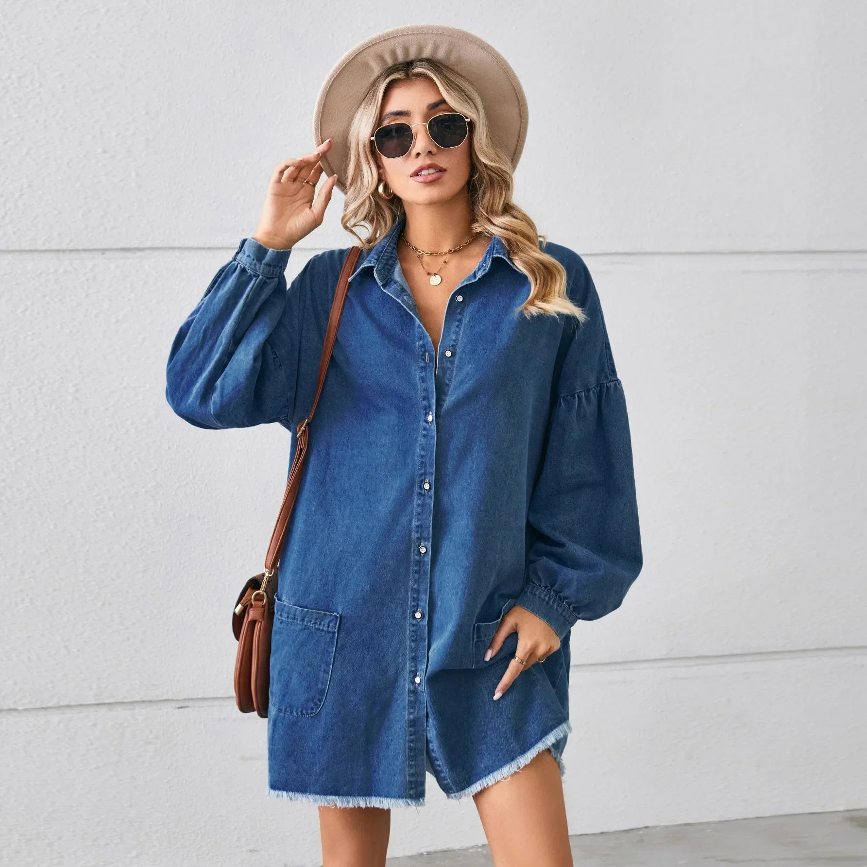 Denim Dresses- Easygoing Denim Tunic- - IndioGear.com