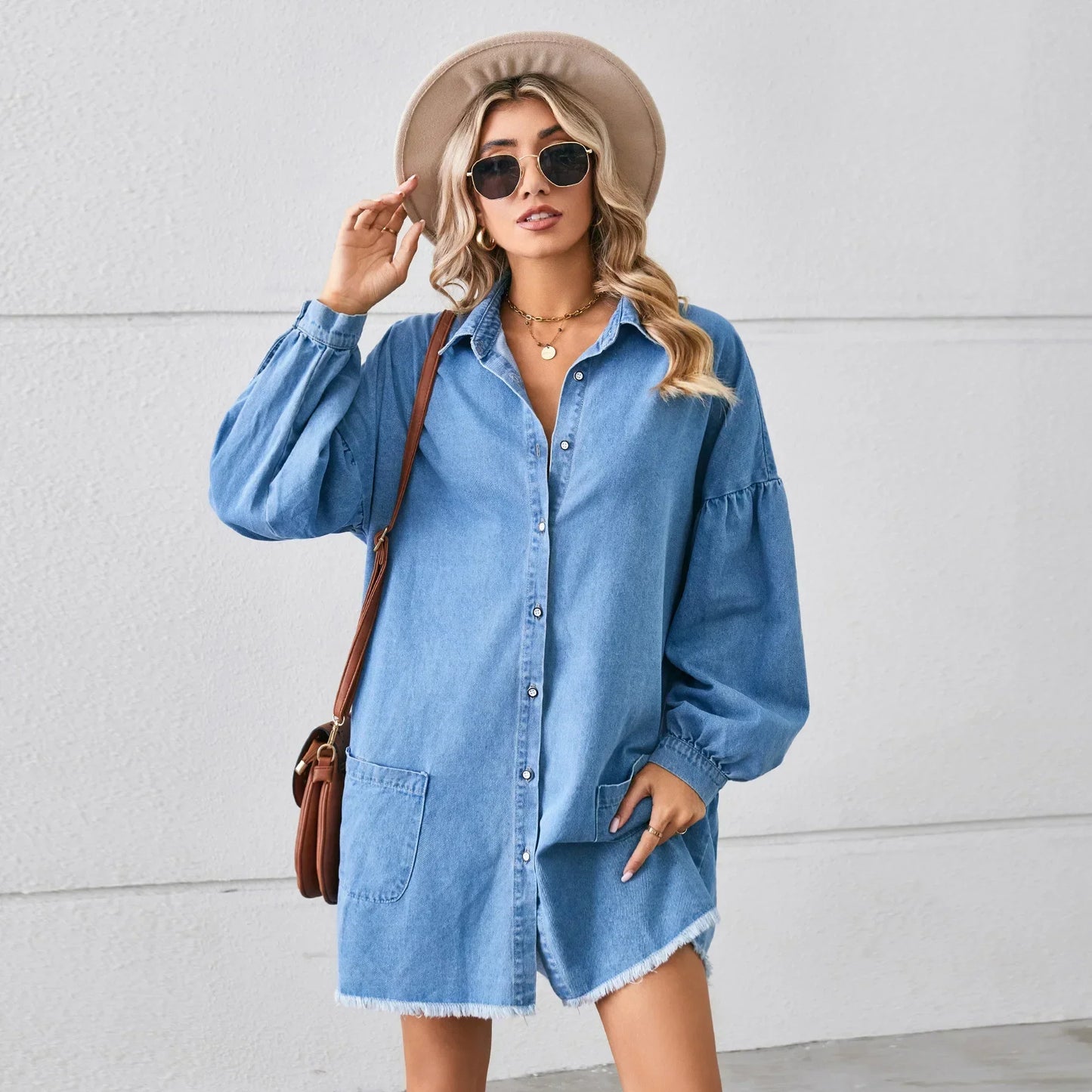 Denim Dresses- Easygoing Denim Tunic- - IndioGear.com