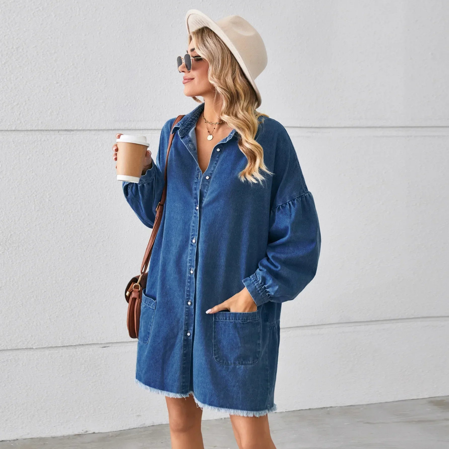 Denim Dresses- Easygoing Denim Tunic- - IndioGear.com