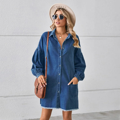 Denim Dresses- Easygoing Denim Tunic- - IndioGear.com