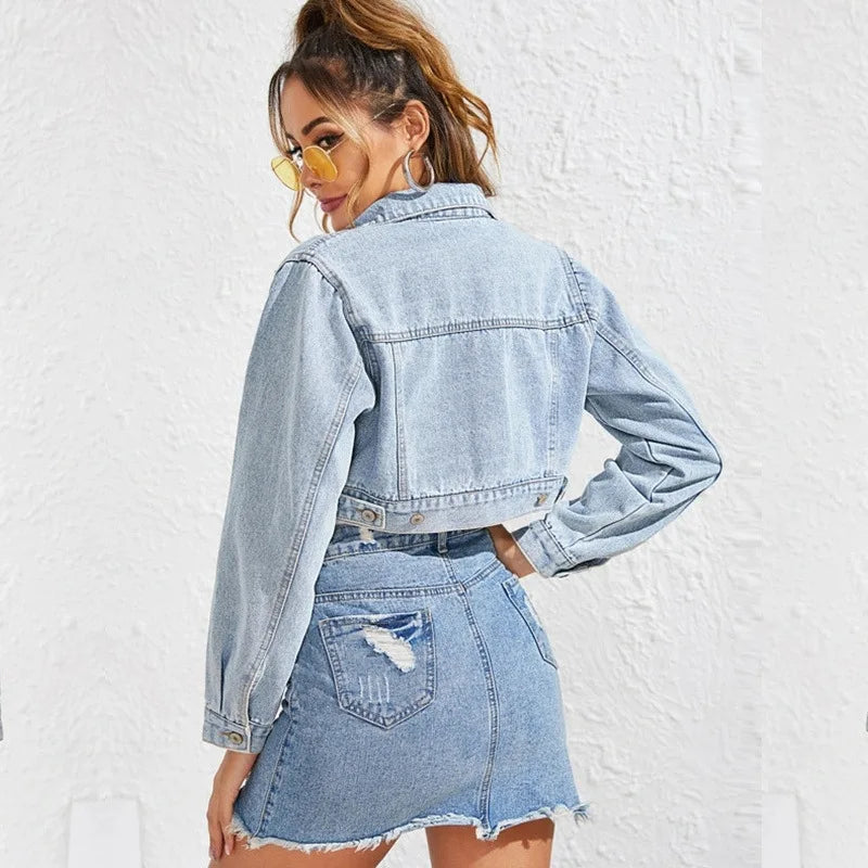 Denim Jackets- Women's Edgy Denim Jacket- - IndioGear.com