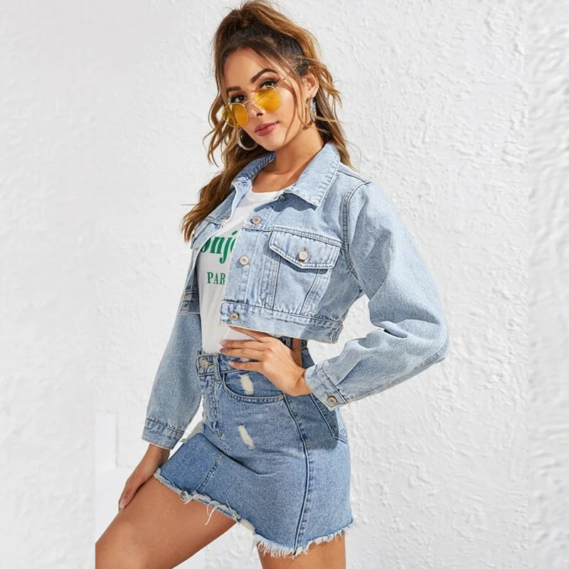 Denim Jackets- Women's Edgy Denim Jacket- - IndioGear.com