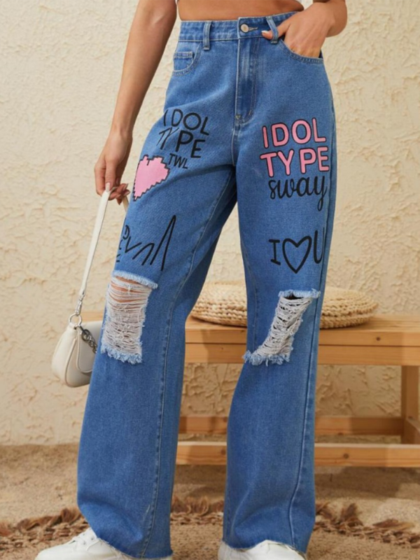 Denim Pants- Graffiti Edgy Urban Denim Pants- - IndioGear.com