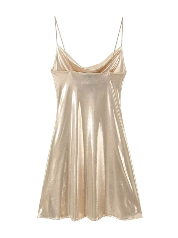 Disco Dresses- Metallic Slip Dress- - IndioGear.com