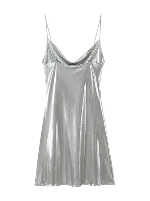 Disco Dresses- Metallic Slip Dress- - IndioGear.com