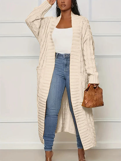 Duster Cardigans- Women Longline Duster Cardigan for Winter- Apricot- IndioGear.com